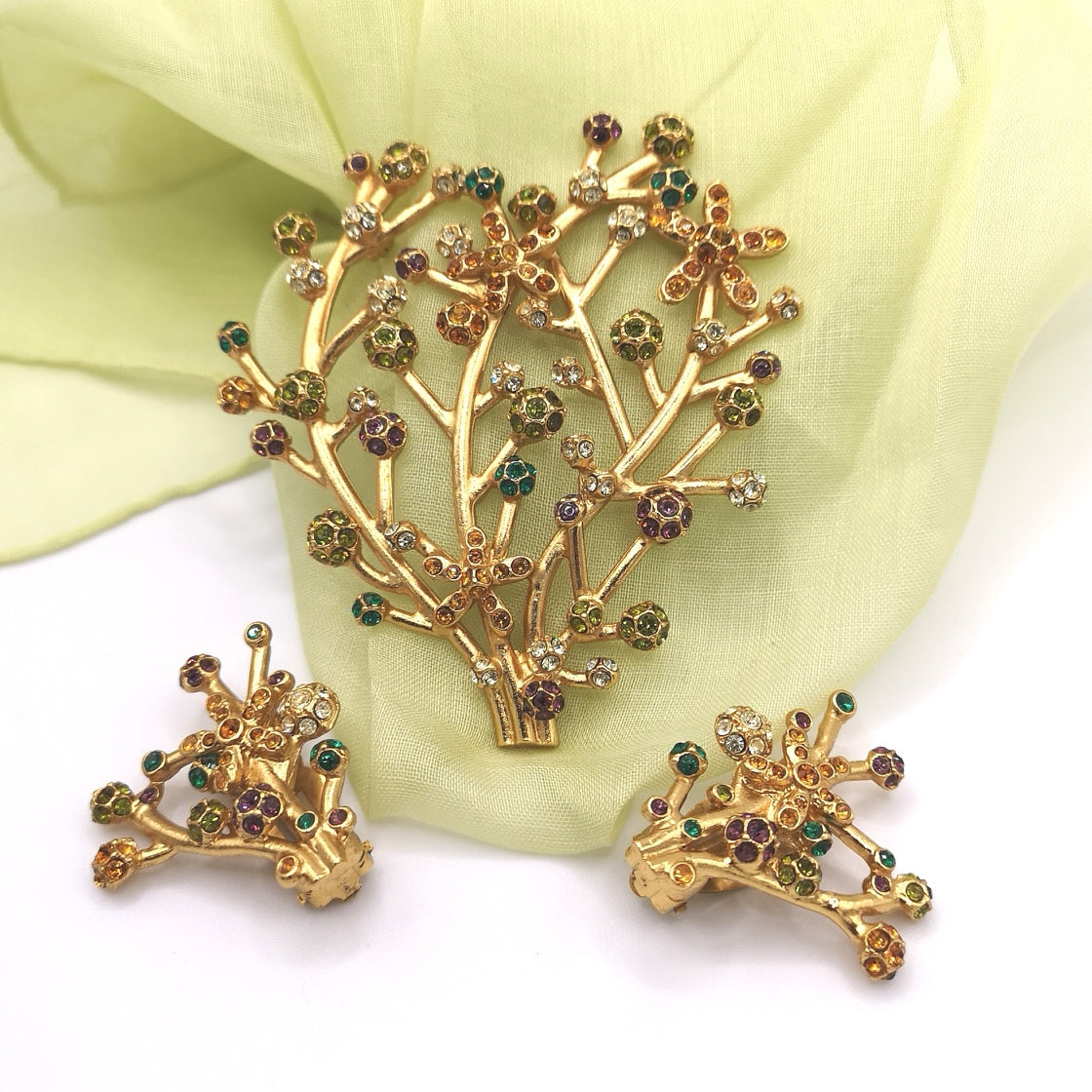 Wonderfull set brooch and earrings signed KENZO