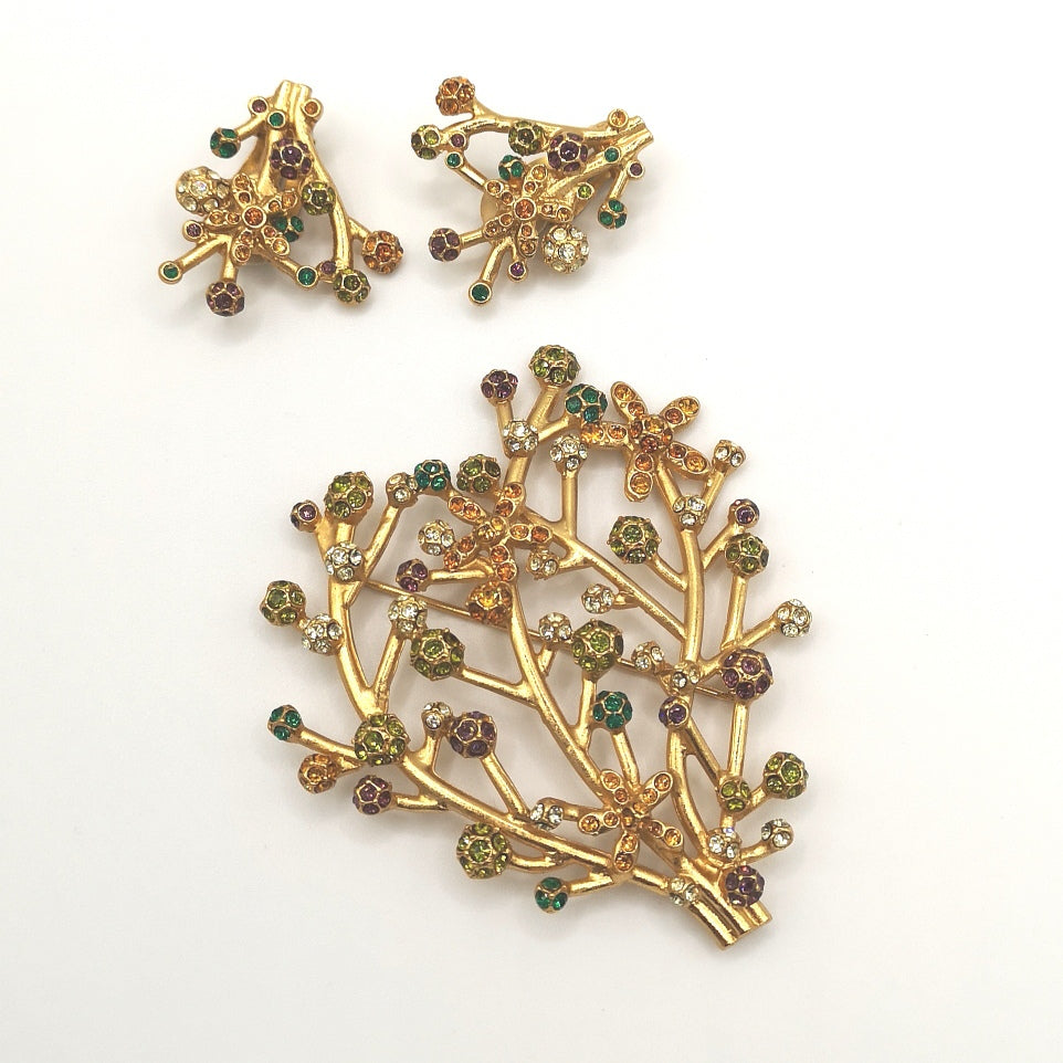 Wonderfull set brooch and earrings signed KENZO